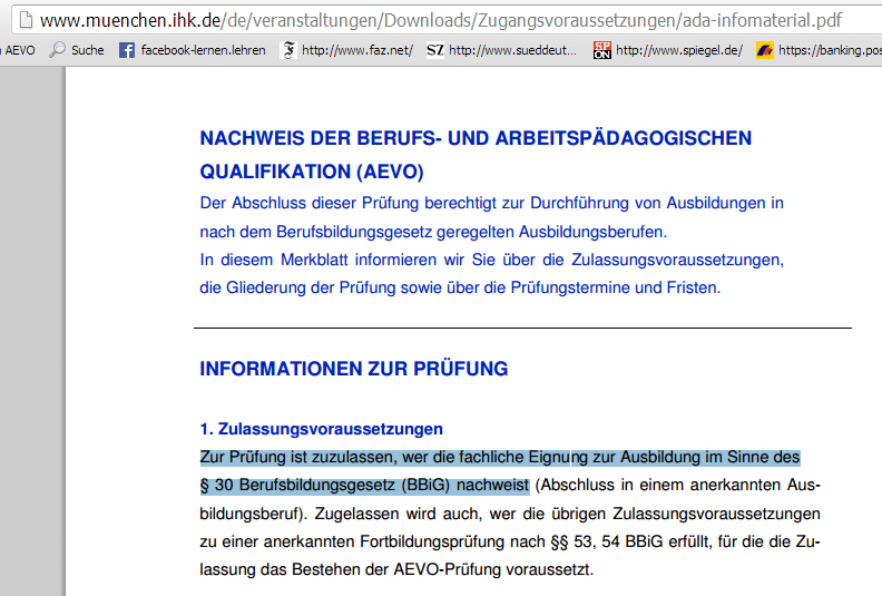 Ausbildereignungsprüfung IHK München