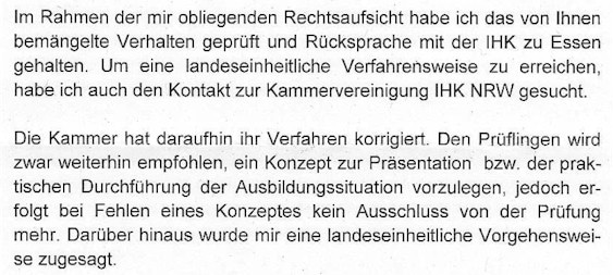 AEVO-Prüfung rechtwidrige AEVO-Prüfung in der IHK Essen